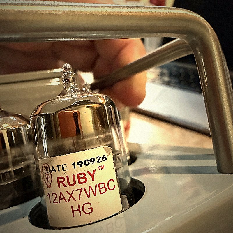 Ruby tube amp being worked on